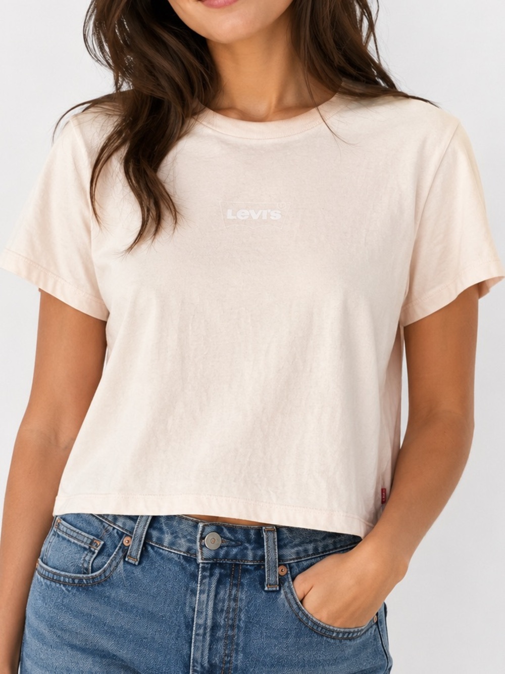 Levi's Women's Cropped Tee in Pale Pink